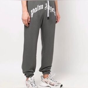 Palm Angels Gray Logo Sweatpants Joggers Men’s Size L 100% Cotton
